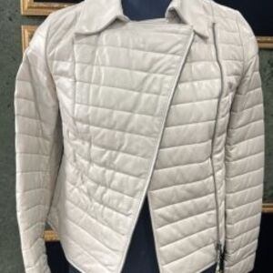 Ottimo Leather Women's Cream Quilted Jacket